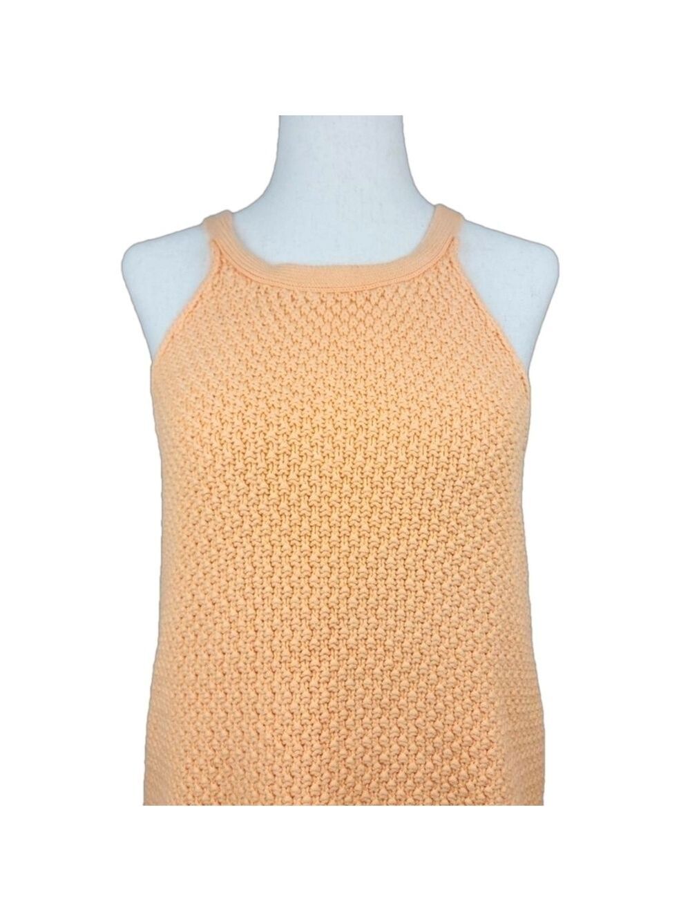Heavy Knit Cotton Sweater Halter Tank Top XL Boxy Relaxed Oversized Fit - Picture 5 of 11